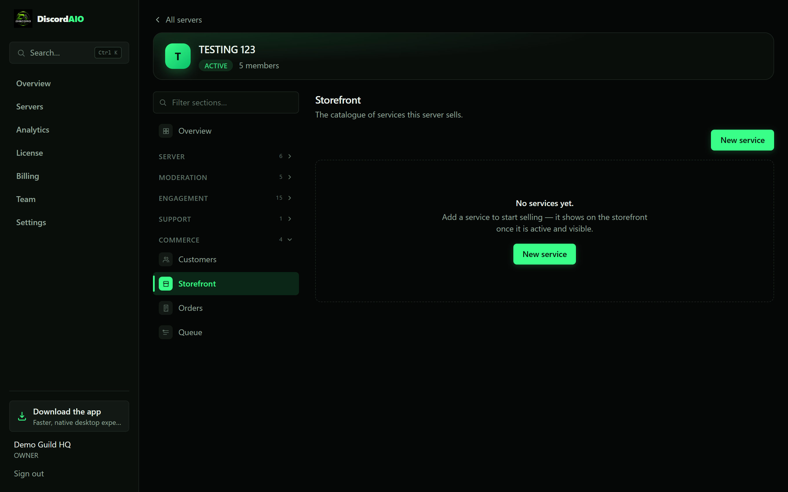 Commerce & CRM in the DiscordAIO desktop app